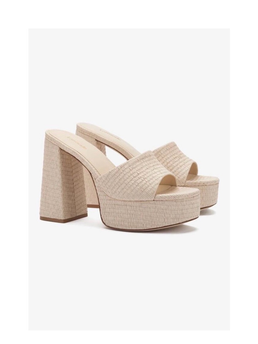 Larroudé Dolly Mule In Natural Raffia size 8 - Worn Once!